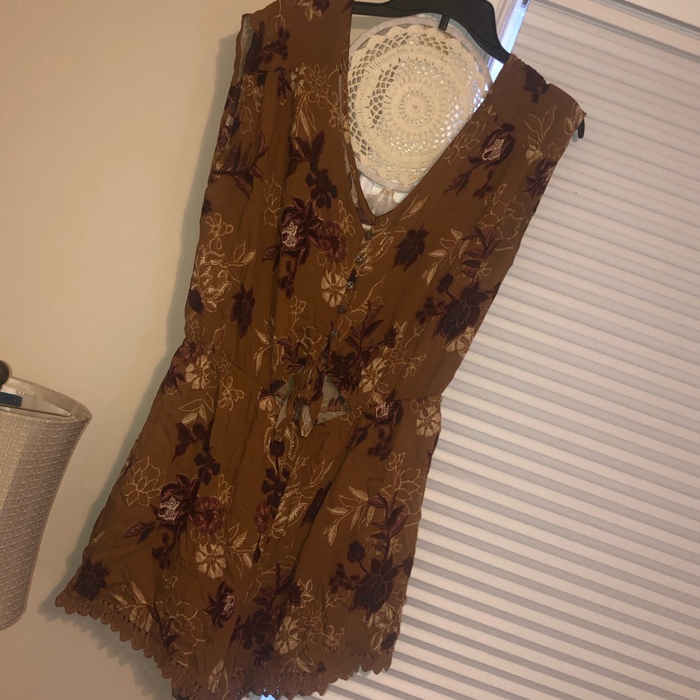 Floral cut out romper